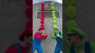 Mario Vs Luigi  Balloon Battle In Real Life (Wall Run Minigame)