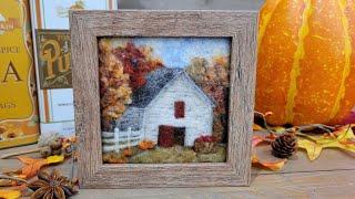 Beginner Needle Felt Landscape Tutorial - Rustic Fall Barn #livingfelt