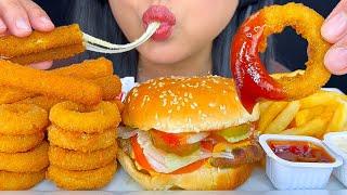 ASMR Mozzarella Fries, Onion Rings & Whopper From Burger King (Eating Sounds) Mukbang | ASMR Phan