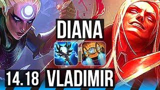 DIANA vs VLADIMIR (MID) | 7/0/3, 1900+ games, Godlike | EUW Master | 14.18