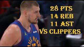 Nikola Jokic 28 Pts 14 Reb 11 Ast Denver Nuggets vs LA Clippers HIGHLIGHTS