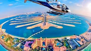 The View of Palm Jumeirah Dubai from Observatory and Helicopter（The View at the Palm ～ Falcon Tours）