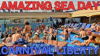 Most Awesome Sea Day on the Carnival Liberty Cruise from Port Canaveral Florida to Bimini Bahamas