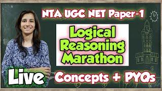 Logical Reasoning Marathon-4 | NTA UGC NET Paper-1 | Concepts with PYQs | Inculcate Learning |Ravina