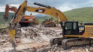 Caterpillar 385C, Cat 336F, Cat 336E Excavators & Cat D9T Bulldozer - Sotiriadis Constructions - 4k