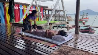 Experience a $8 Thai Deep Tissue Massage in a Quiet Island Fishing Village (Natural ASMR Vibes)