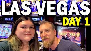 First Day Downtown Las Vegas Vlog: Pizza Rock, Mega Bar, El Cortez & Buffalo Slots! 