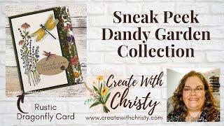 Sneak Peek Dandy Garden Collection - Rustic Dragonfly Card