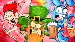 Cupid vs Leprechaun vs Easter Bunny - RAP BATTLE! - ft. The Stupendium, Freeced & Little Flecks