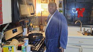 Cooking dinner with my **angry** husband| hamburger steaks gravy rice and vegetables