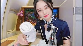 [ASMR] First Class Flight Attendant ~ Overnight International Flight