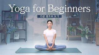 왕초보를 위한 요가 ‍️ㅣ15 Minute Yoga for Beginnersㅣ15분 요가 루틴