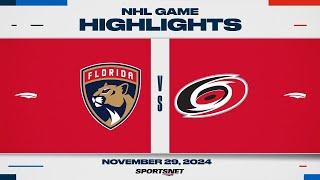 NHL Highlights | Panthers vs. Hurricanes - November 29, 2024