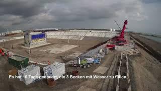 Fehmarnbelt Tunnel - Die Becken werden mit Wasser gefüllt german