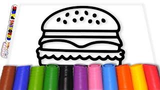 Let's Draw and Color Hamburgers  Fun Coloring Activity | Big Marker Pencil | AKN Kids House | 03 - 7