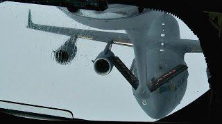 Mid Air Refueling - KC-135 Stratotanker Refueling Mission With C-17