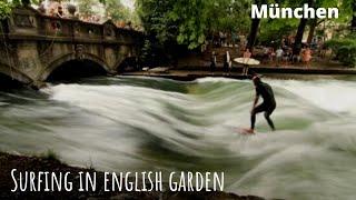 English garden munich /water surfing in English garden #münchen