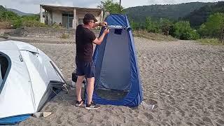 SAHİL KAMPINDA PORTATİF TUVALET (WC) KURULUMU #kamp #doğa #sahil