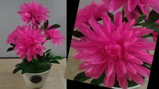 DIY// Tutorial on Chrysanthemum Flowers from Plastic Crackers/ Pink Chrysanthemums from Kresek