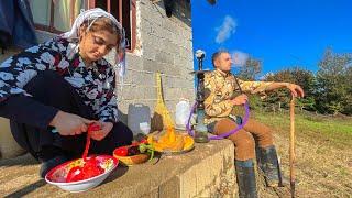 Nomadic life in Iran _ Savadkuh mountains _ daily routine village life of Iran