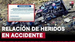 Caída de bus en vía Los Libertadores: publican relación de heridos en fatal accidente