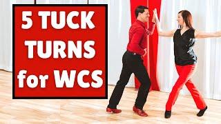 West Coast Swing | 5 Basic Tuck Turns | Swing Dance Turns