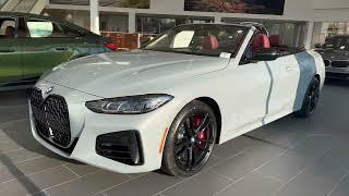 2022 BMW M440i xDrive Convertible in Brooklyn Grey with Tacora Red Perforated SensaTec