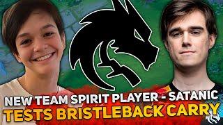 NEW TEAM SPIRIT PLAYER - SATANIC tests BRISTLEBACK CARRY with MIPOSHKA in HIGH MMR!