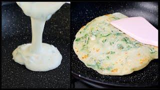 Ready In 5 Minutes! No Yeast No Rolling. Garlic Flatbread Make With Liquid Dough