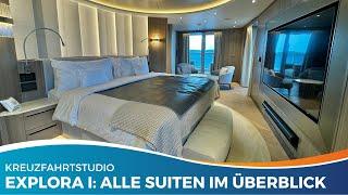 So exklusiv sehen die Suiten an Bord der EXPLORA I aus: Ocean Terrace, Penthouse & Residence