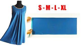  Only 1 meter of Fabric | Very Easy Pleated Neck Dress  Cut in 5 Minutes, Sew in 10 Minutes