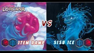  RUBY SAPPHIRE ITEM RAMP VS  RUBY SAPPHIRE ICE SISU & META DECKS - Disney Lorcana Gameplay