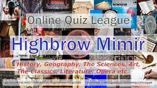 Online Quiz League Highbrow Mimir Season 1 Week 1 Draw