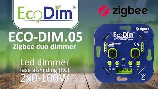 ECO-DIM.05 Zigbee led dimmer duo 2x 0-100W fase afsnijding (RC) - tot en met 2021