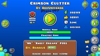 Geometry Dash Insane Demon: Crimson Clutter by RedUniverse | Road to 500 Demons