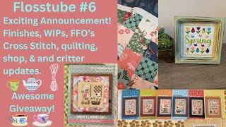 Flosstube #6 An EXCITING announcement, a finish, & a free cross stitch download!