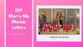 Diy Mosaic Letters | Marry Me | Surprise proposal