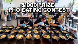 $1000 PRIZE PHO EATING CONTEST - HOW MANY BOWLS CAN YOU EAT IN 10 MINUTES?! #RAINAISCRAZY