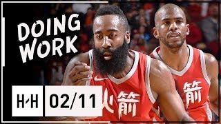 Chris Paul & James Harden Full Highlights Rockets vs Mavericks (2018.02.11) - 52 Pts Combined!