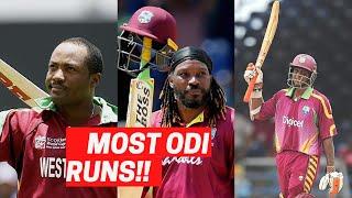 Top 15 West Indian Cricketers with the Most runs in One Day Internationals.