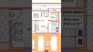 30'x40', 1200sqft | West Facing | Ground & First floor house plan |