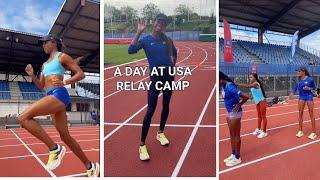 Gabby Thomas training with Team USA relay camp Olympics