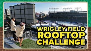 Connor Bedard and Seth Jones Trick Shot from the Roof! -Wrigley Field Rooftop Challenge