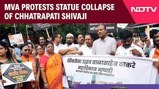 Shivaji Statue Collapse | MVA Protests Statue Collapse Of Chhatrapati Shivaji Maharaj In Mumbai