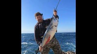 NS Tv #5 Tailwalk Manbika VS False Albacore 8.500kg . Shore Jigging in Greece