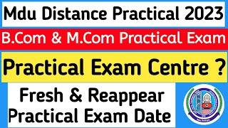 Mdu Bcom distance practical exam datesheet 2023 | Mdu Mcom distance  practical exam datesheet 2023