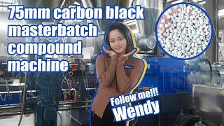 75mm carbon black masterbatch compound machine #masterbatch #extrudermachine #plasticextruder