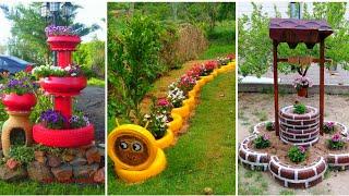 Jardim decorado com pneus!| mais de 50 ideias inspiradoras!