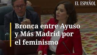 Bronca entre AYUSO y Más Madrid por el feminismo