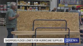 Shoppers flood Lowe's for hurricane supplies